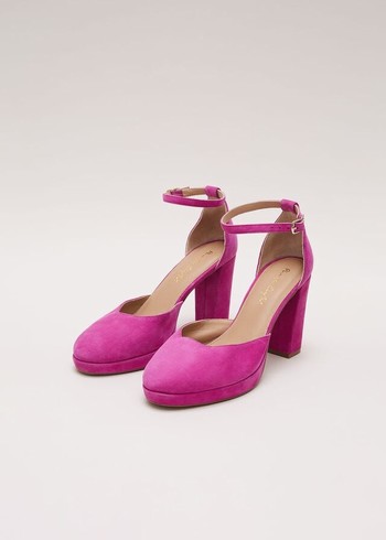 Phase Eight Suede Platforms Heels Pink USA | 4539687-NA